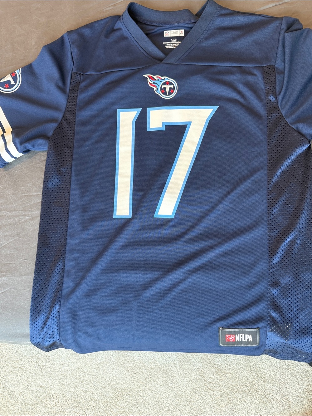 Titans #17 Navy Men's Football Jersey